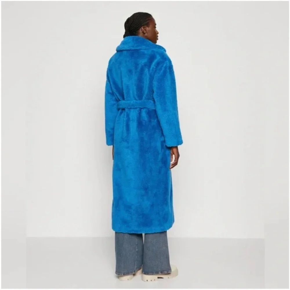 NWT UGG Alesandra Faux Fur Sherpa Teddy Long‎ Wrap Coat in Night Sky